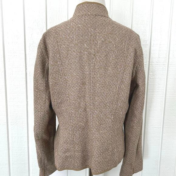 Elie Tahari Women Single-Breasted Blazer Jacket Brown Office Holiday Size S/M - Picture 7 of 7